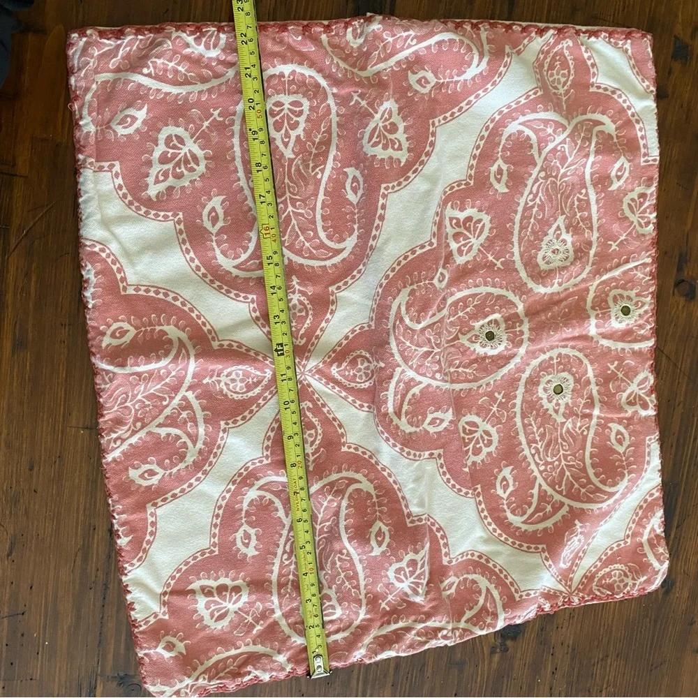 Pottery Barn Paisley Floral Sequin Pillow Sham Boho 21” X 22.5” Dusty Pink Coral